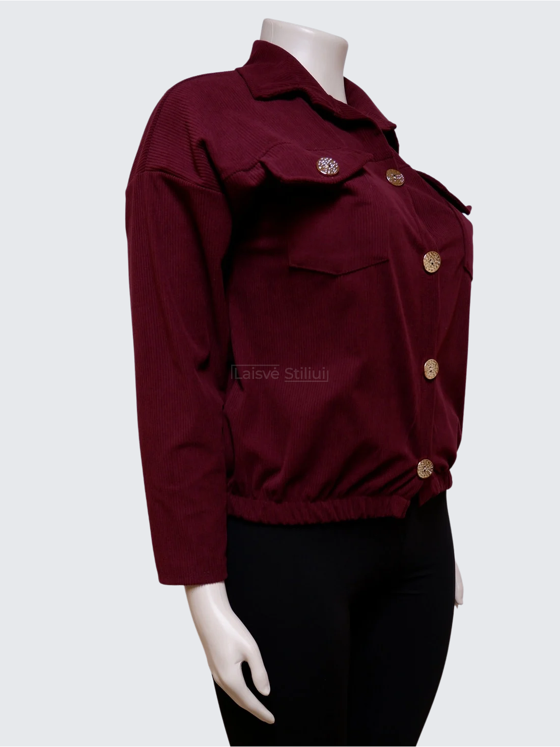 Bordo spalvos velvetinis švarkelis 1