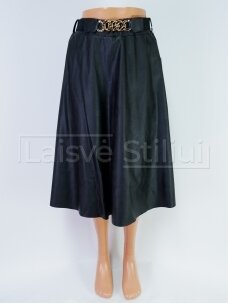 Juodas eko odos platėjantis sijonas