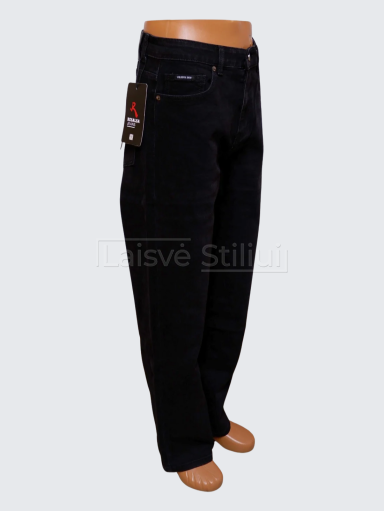 Juodi BAGGY WIDE-LEG vyriški džinsai RESALSA (W28-W36)