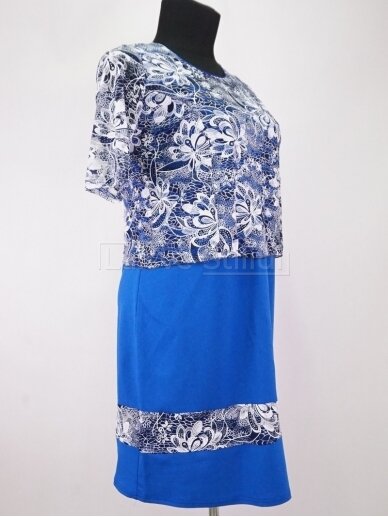 Mėlyna su gipiūru suknelė 1