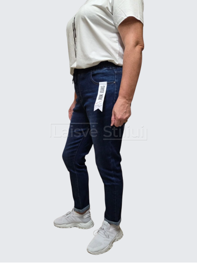 Mėlyni moteriški džinsai su guma SHINY DESIGN 1