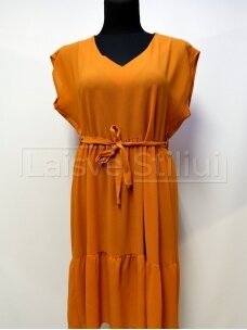 Oranžinė suknelė su dirželiu