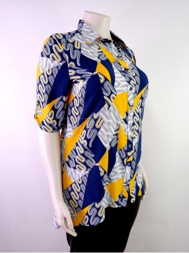 Tamsiai mėlyna tunika geltonais raštais 1 Tamsiai mėlyna tunika geltonais raštais 1