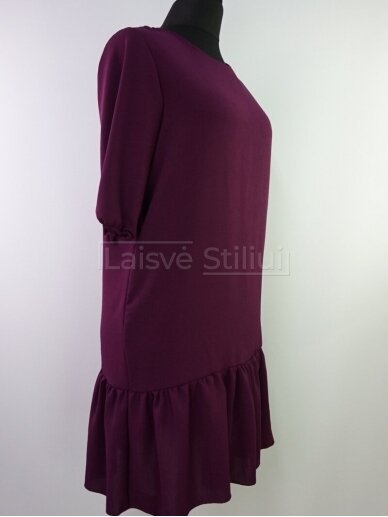 Violetinė suknelė su paraukimu 1