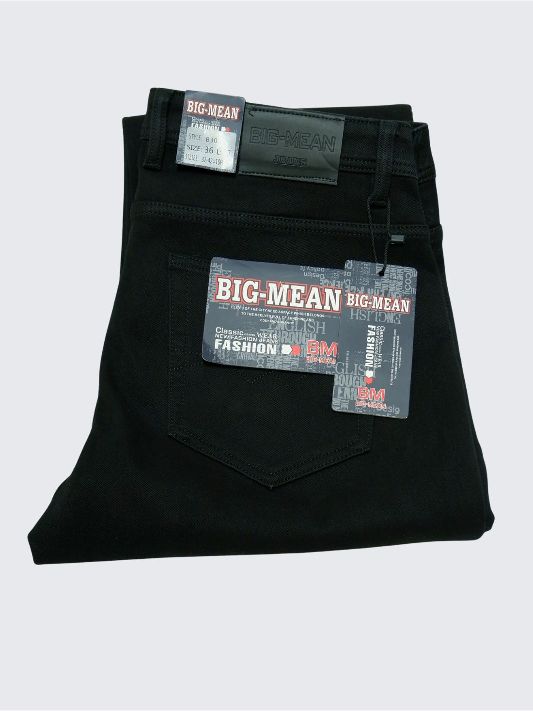 Vyriški juodi pašiltinti džinsai BIG MEAN 3