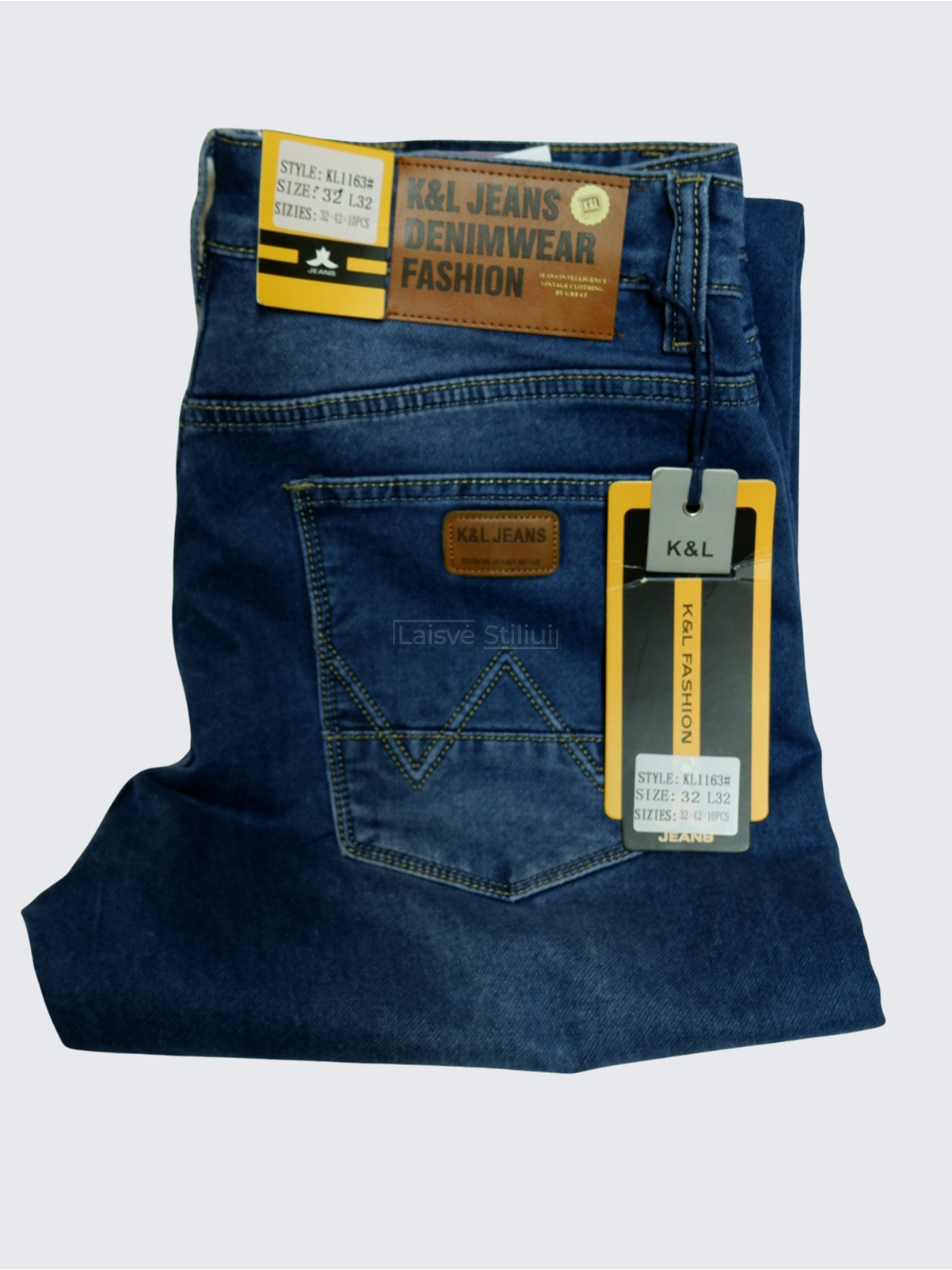 Vyriški mėlyni džinsai K&L JEANS (32-42L32) 3