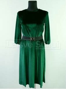 Žalia minkšto veliūro suknelė
