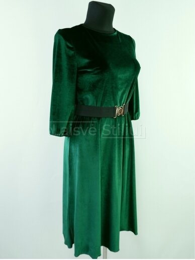 Žalia minkšto veliūro suknelė 1