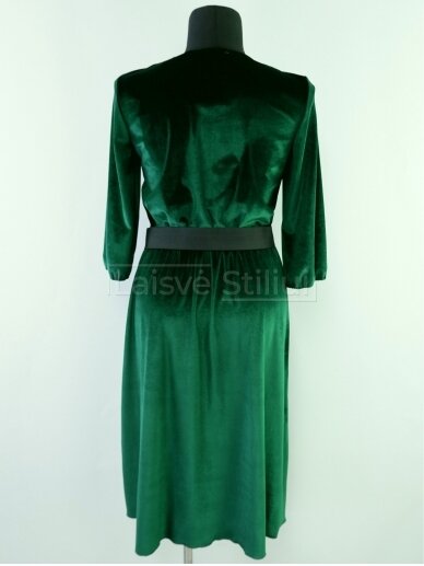Žalia minkšto veliūro suknelė 2