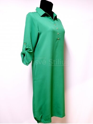 Žalia pusilgė suknelė 1
